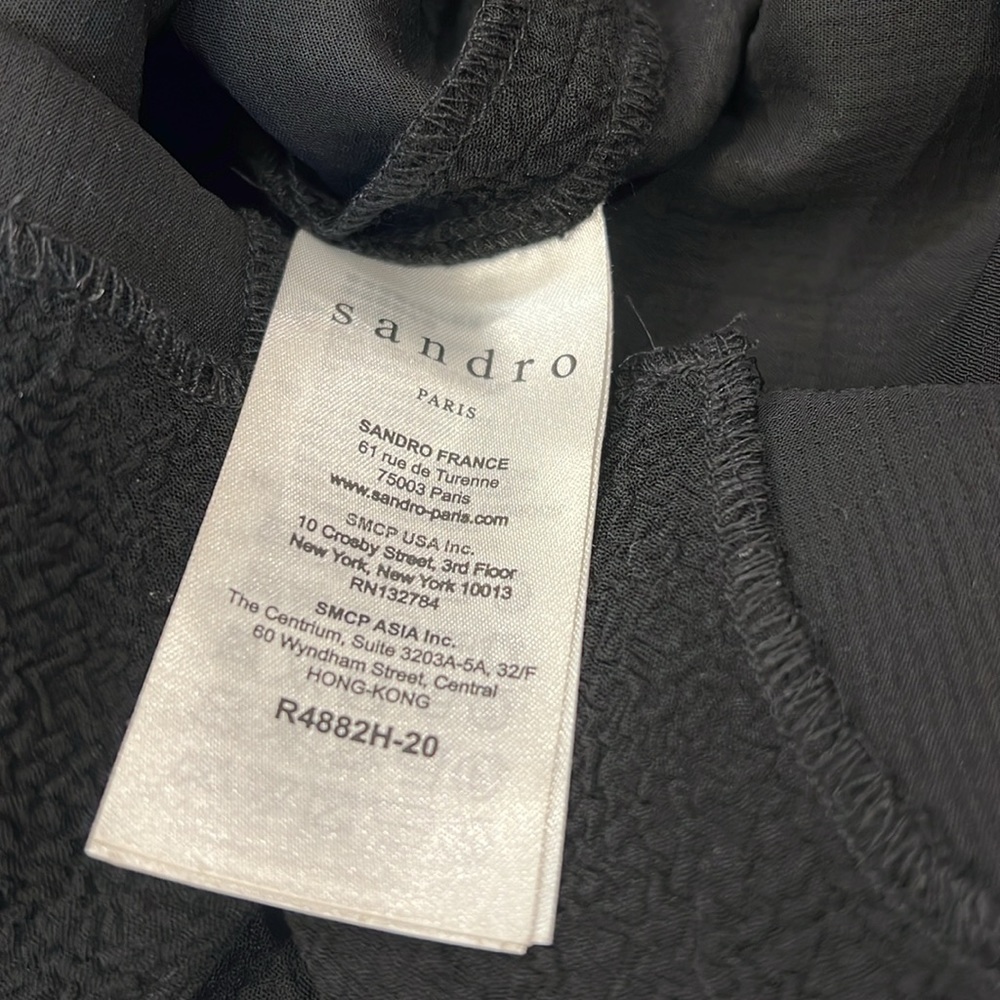 Sandro NWT black dress with white collar size 2 - Picture 9 of 11